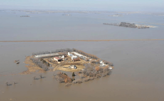 aerial view of farmyards surrounded by water during spring flooding of the red river near morris manitoba april 14 2009 photo reuters