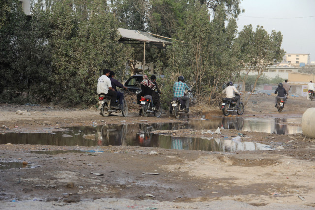 the roads in kornagi industrial area are always inundated with sewerage water photo ayesha mir express