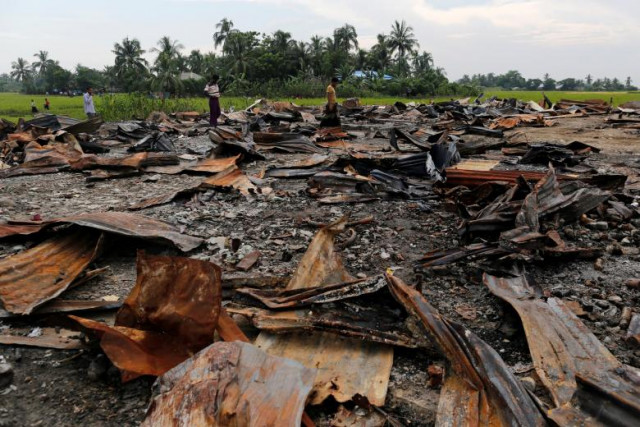 the ruins of a market which was set on fire are seen at a rohingya village outside maugndaw in rakhine state myanmar october 27 2016 picture taken october 27 2016 reuters soe zeya tun the ruins of a market which was set on fire are seen at a rohingya village outside maugndaw in rakhine state myanmar october 27 2016 picture taken october 27 2016 reuters soe zeya tun