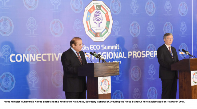 prime minister nawaz sharif addresses the 13th eco summit in islamabad on wednesday photo pid prime minister nawaz sharif addresses the 13th eco summit in islamabad on wednesday photo pid
