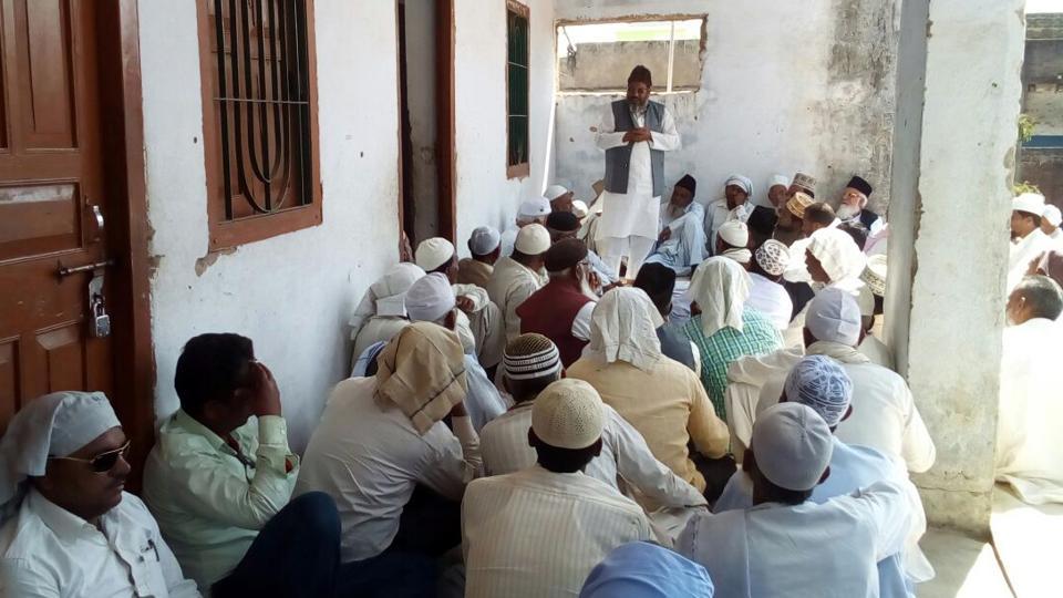 a meeting of muslims in progress during anti dowry campaign at mahuadand in latehar district india on tuesday february 28 photo hindustan times