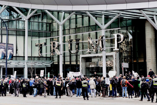 us president donald trump 039 s two sons inaugurated a trump international hotel and tower in vancouver canada on tuesday as protesters outside chanted quot not in my city quot photo afp