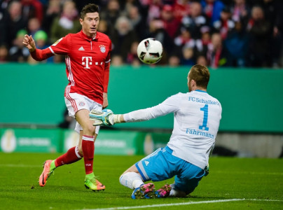 lewandowski fires bayern into cup semis lewandowski fires bayern into cup semis