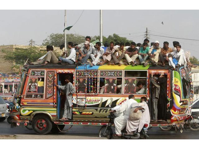 people travel on a bus in karachi on september 17 2008 photo reuters