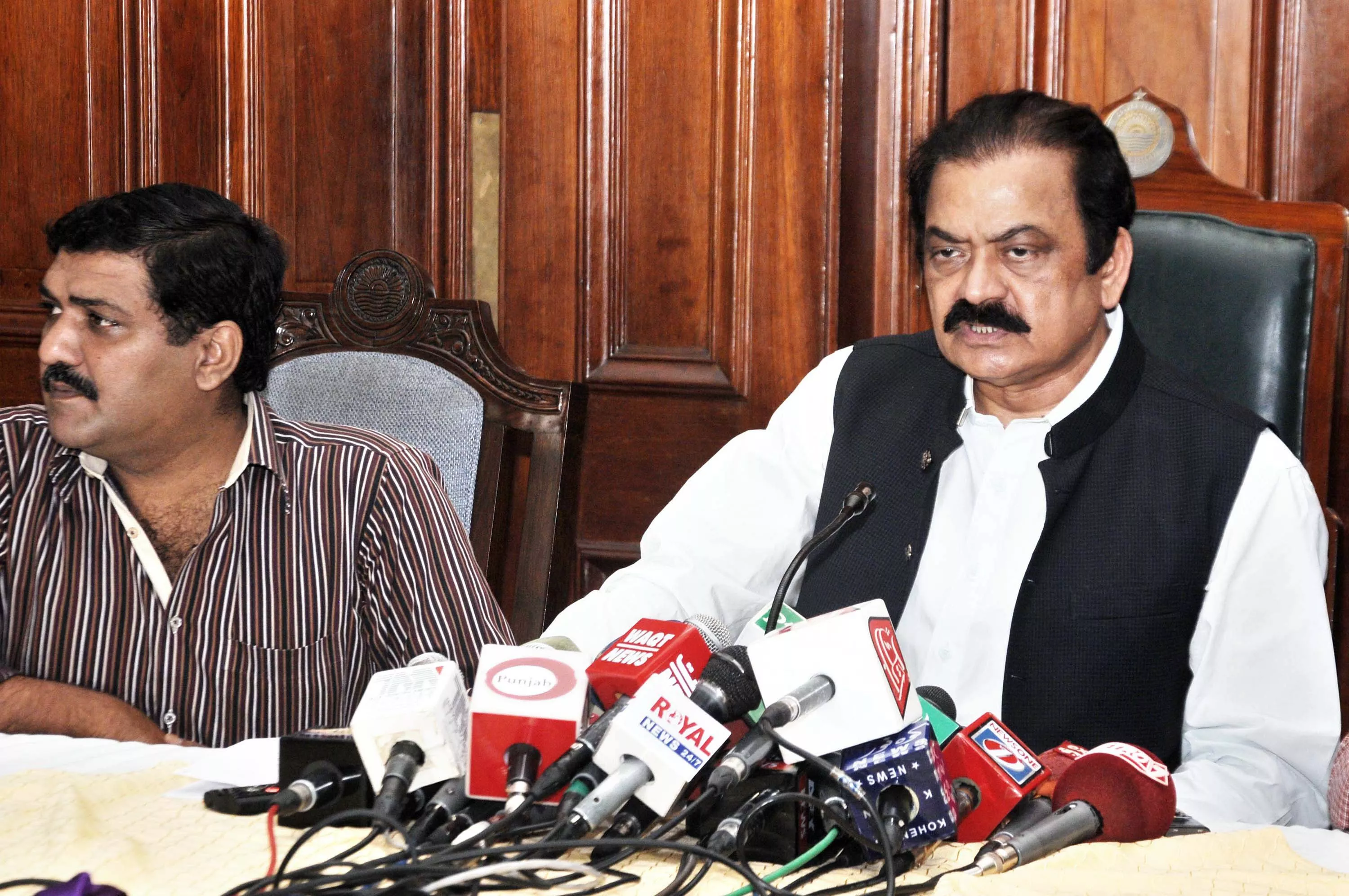 punjab law minister rana sanaullah addresses a press conference at the punjab assembly in lahore on august 25 2015 photo waseem nazir express punjab law minister rana sanaullah addresses a press conference at the punjab assembly in lahore on august 25 2015 photo waseem nazir express