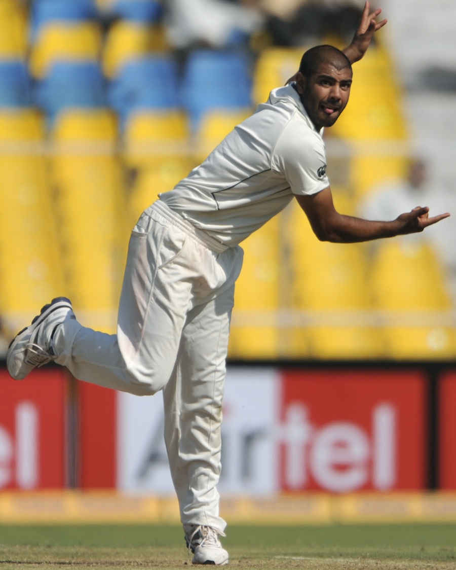 jeetan patel delivers a ball during a test match on november 5 2010 photo afp