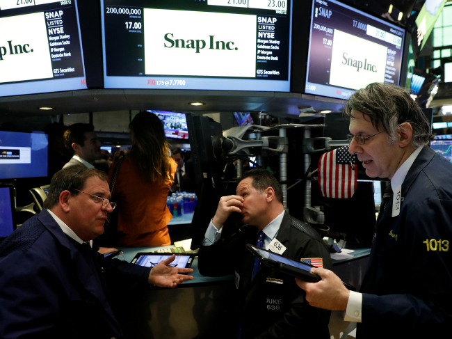 snapchat is trading under the ticker quot snap quot on the new york stock exchange photo reuters