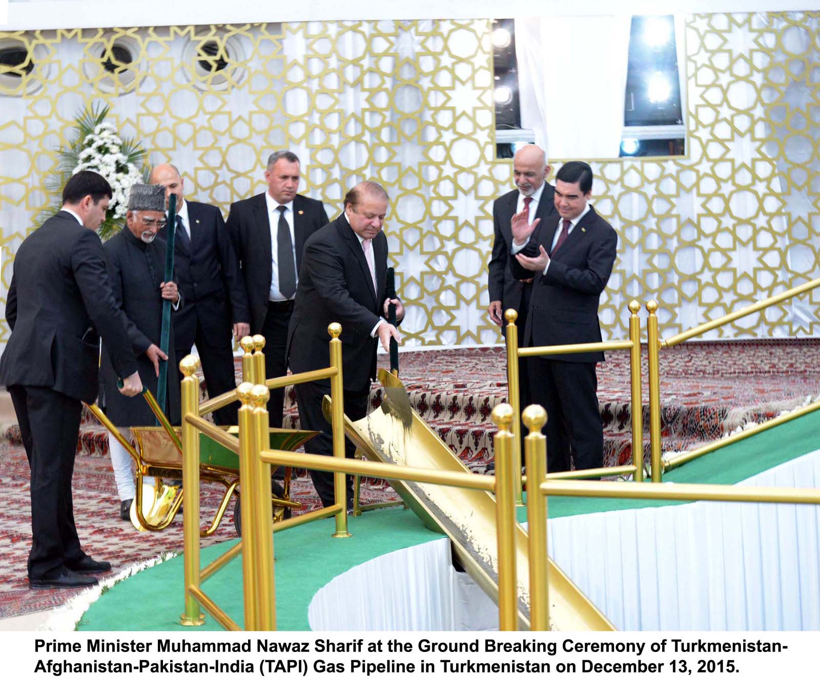 prime minister nawaz sharif at the ground breaking ceremony of tapi gas pipeline in turkmenistan on december 13 2015 photo pid