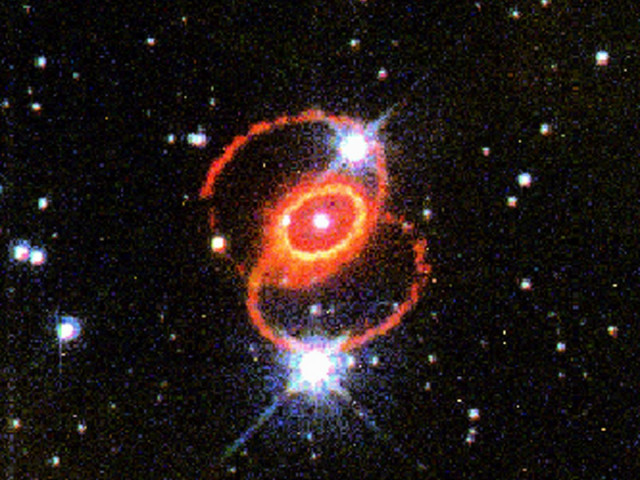 a photo of supernova 1987a s remnants as seen in 1995 by the hubble space telescope photo nasa a photo of supernova 1987a s remnants as seen in 1995 by the hubble space telescope photo nasa