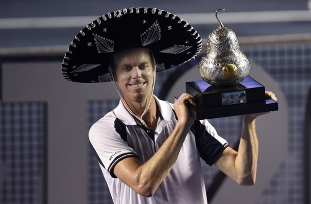 sam querrey of the us celebrates with the trophy after beating rafael nadal of spain 6 3 7 6 7 3 in the atp men 039 s singles finals of the mexican tennis open in acapulco guerrero state mexico on march 4 2017 photo afp sam querrey of the us celebrates with the trophy after beating rafael nadal of spain 6 3 7 6 7 3 in the atp men 039 s singles finals of the mexican tennis open in acapulco guerrero state mexico on march 4 2017 photo afp