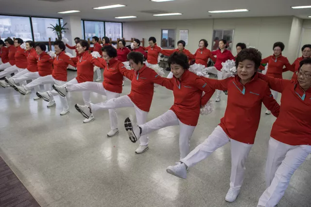 in a photo taken on march 3 3017 members of 039 cheer mommy 039 a 30 member cheerleading squad with an average age of 75 practice their routines at a rehearsal room in samcheok on south korea 039 s northeast coast photo afp in a photo taken on march 3 3017 members of 039 cheer mommy 039 a 30 member cheerleading squad with an average age of 75 practice their routines at a rehearsal room in samcheok on south korea 039 s northeast coast photo afp