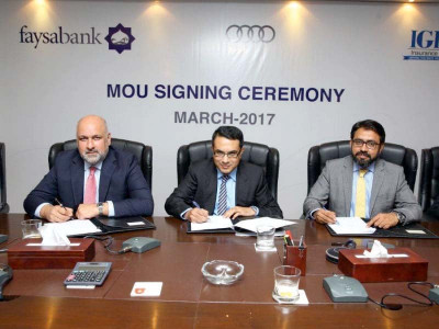 corporate corner faysal bank audi and igi sign mou