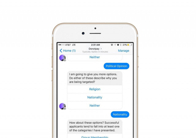 the ai based chatbot is helping refugees claim asylum in the us canada and uk photo joshua browder the ai based chatbot is helping refugees claim asylum in the us canada and uk photo joshua browder