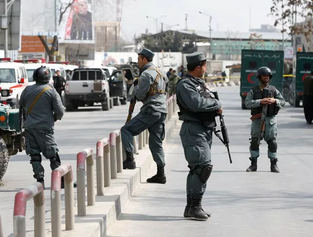 afghan policemen keep watch at the site of a blast and gunfire at a military hospital in kabul afghanistan march 8 2017 photo reuters afghan policemen keep watch at the site of a blast and gunfire at a military hospital in kabul afghanistan march 8 2017 photo reuters