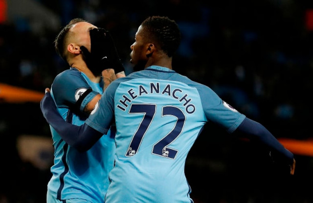 manchester city 039 s nicolas otamendi reacts after a missed chance as kelechi iheanacho looks on against stoke city on march 8 2017 photo reuters manchester city 039 s nicolas otamendi reacts after a missed chance as kelechi iheanacho looks on against stoke city on march 8 2017 photo reuters
