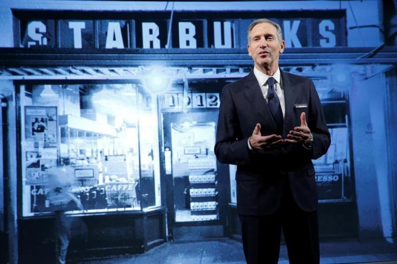 starbucks chairman and ceo howard schultz delivers remarks at the starbucks 2016 investor day in manhattan new york us december 7 2016 photo reuters