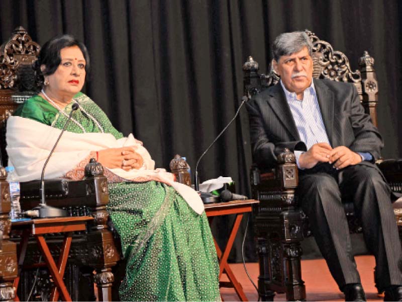 shabnam speaks with the audience at the ravians literary festival photo express