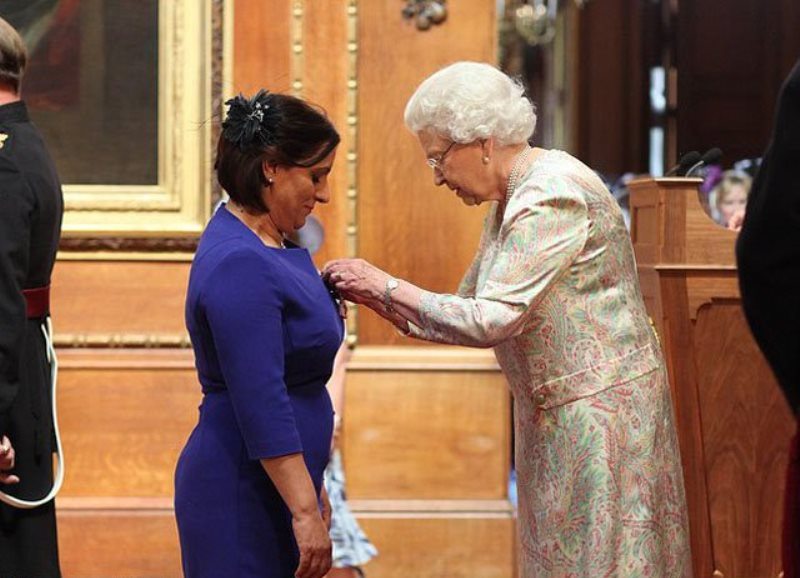 detective constable nighat hubbard was presented with an mbe by the queen in 2014 photo courtesy ap