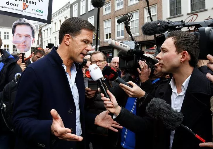 dutch prime minister mark rutte of the vvd liberal party speaks to the media as he campaigns for the 2017 dutch election in breda netherlands march 11 2017 photo reuters dutch prime minister mark rutte of the vvd liberal party speaks to the media as he campaigns for the 2017 dutch election in breda netherlands march 11 2017 photo reuters