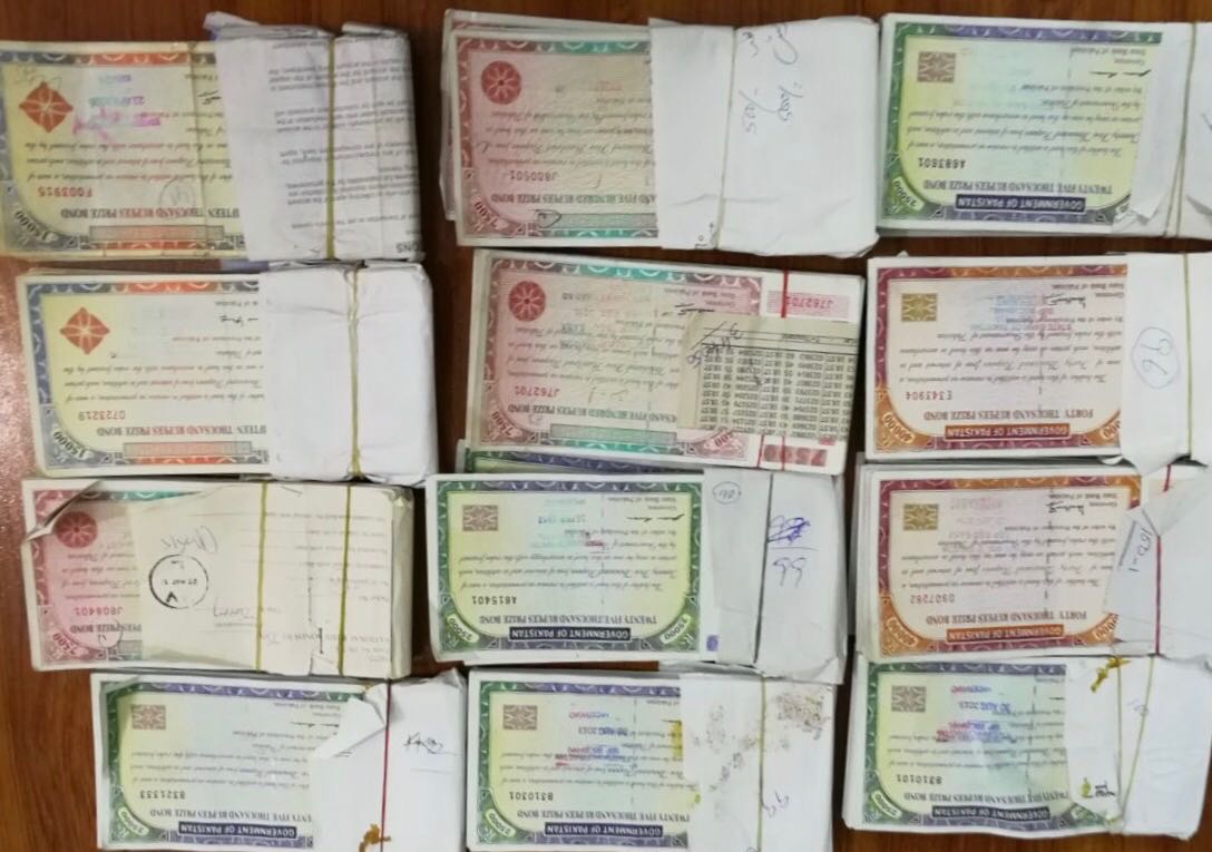 money prize bonds and other items were seized from mal 039 s home photo courtesy nab