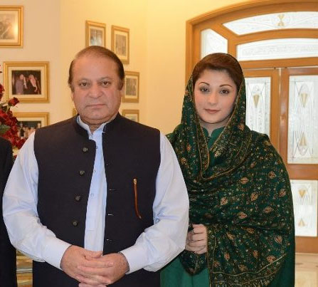 prime minister nawaz sharif with his daughter maryam nawaz photo express