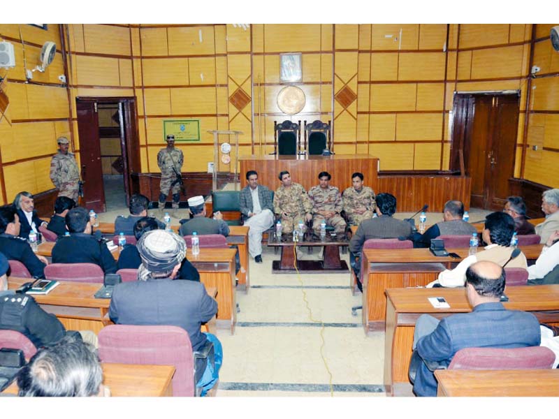 army officials along with the deputy mayor of quetta preside over a meeting for the census in quetta photo ppi