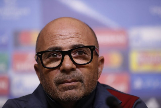 sevilla coach jorge sampaoli during the press conference after the match against leicester city on march 14 2017 photo reuters sevilla coach jorge sampaoli during the press conference after the match against leicester city on march 14 2017 photo reuters