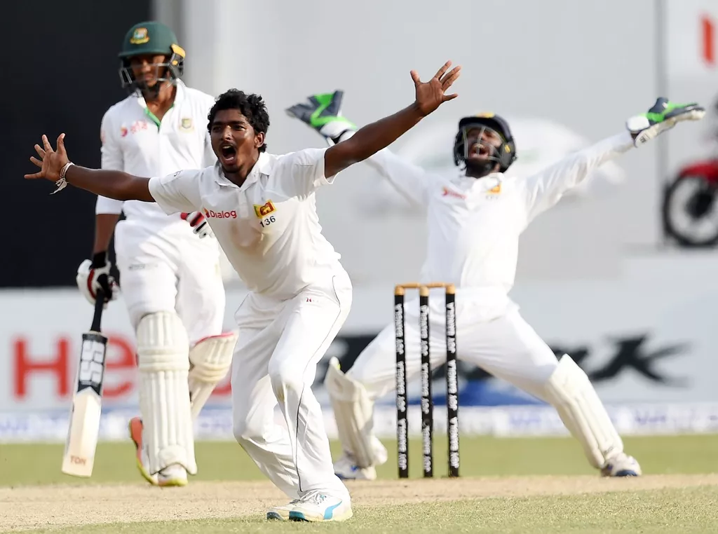 late charge sri lanka towards the end of day two bagged three quick wickets to put bangladesh on the back foot photo afp late charge sri lanka towards the end of day two bagged three quick wickets to put bangladesh on the back foot photo afp