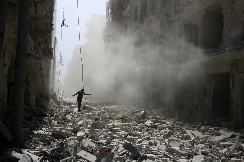 air strike on mosque near aleppo in syria kills 42 monitor