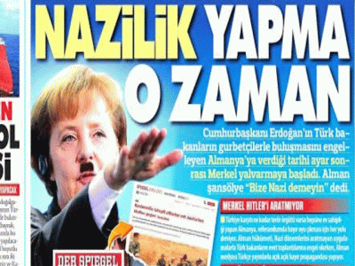 turkish daily depicts merkel as frau hitler on front page turkish daily depicts merkel as frau hitler on front page