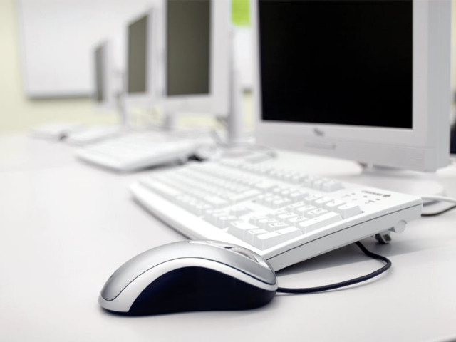 says knowledge is a single click away from users stock image says knowledge is a single click away from users stock image