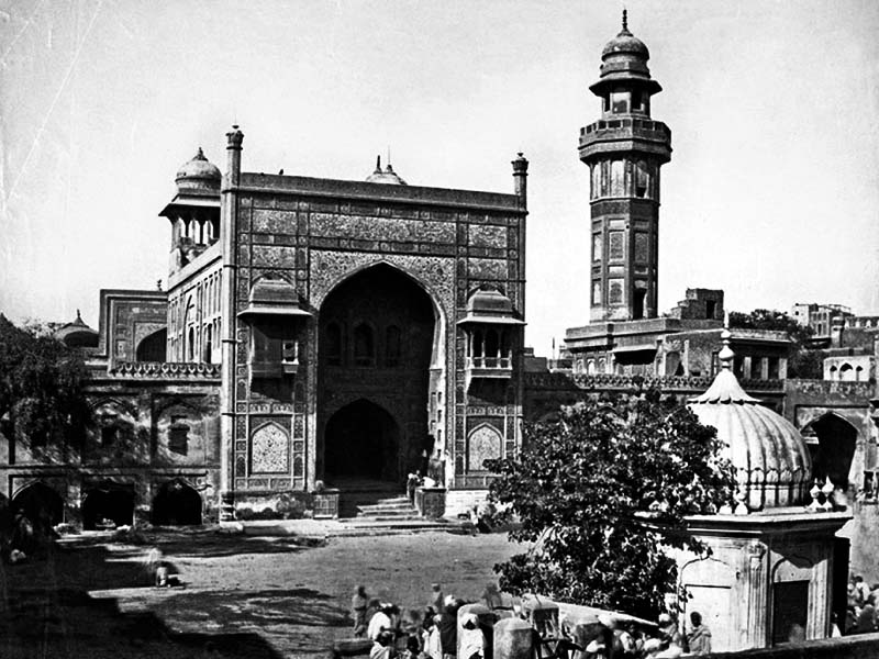 a picture of the wazir khan mosque and chowk from 1880 photo file