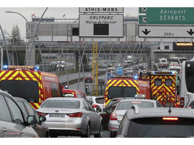 emergency vehicles arrive orly airport southern terminal in paris france photo reuters