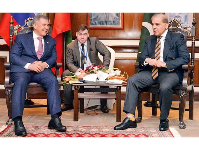 tatarstan president rustam minikhanov talks with shehbaz sharif during a meeting photo app tatarstan president rustam minikhanov talks with shehbaz sharif during a meeting photo app