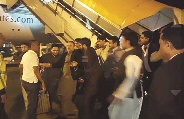 sharjeel memon was taken into custody by officials at the islamabad airport screen grab express