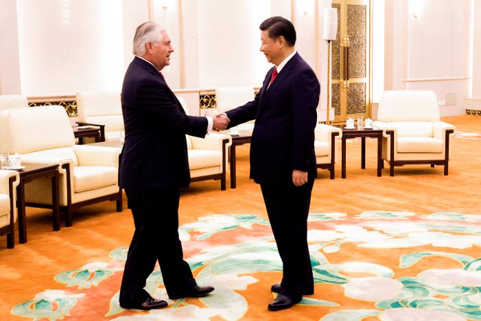 china 039 s president xi jinping r shakes hands with u s state of secretary rex tillerson at the great hall of the people in beijing china march 19 2017 photo reuters