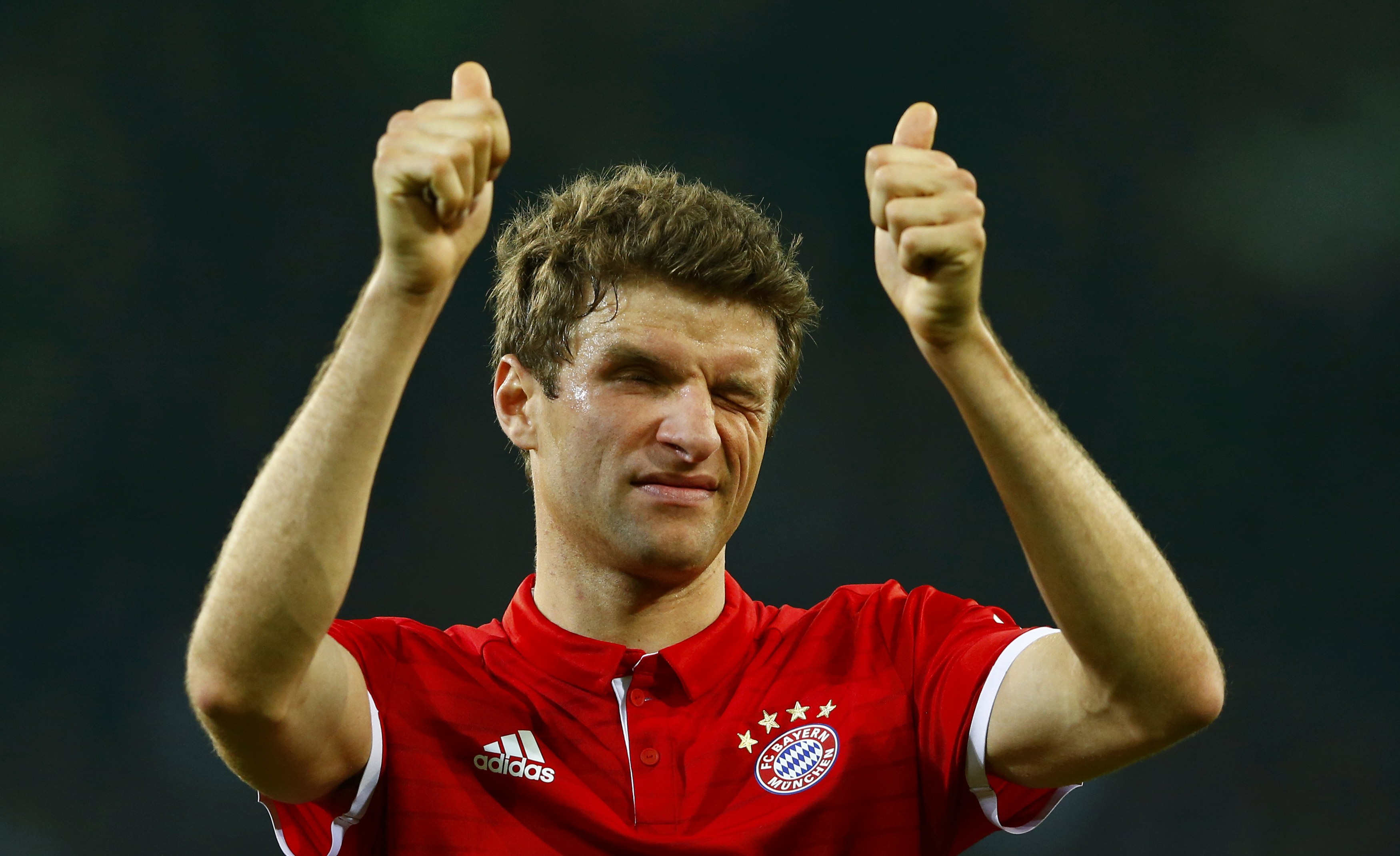 bayern munich 039 s thomas mueller reacts after the match against borussia moenchengladbach on march 19 2017 photo reuters