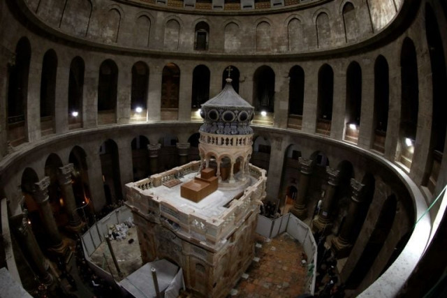 the edicule in jerusalem 039 s church of the holy sepulchre pictured on march 20 2017 after its restoration photo afp the edicule in jerusalem 039 s church of the holy sepulchre pictured on march 20 2017 after its restoration photo afp