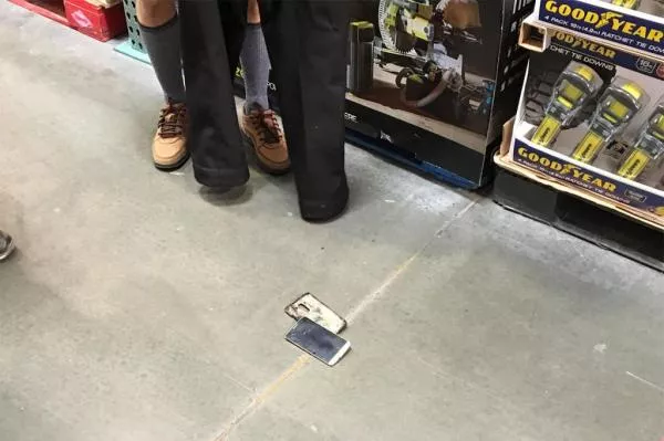 a man was left pant less after his smartphone catches fire in his pocket while shopping at costco a membership warehouse club photo courtesy komo news a man was left pant less after his smartphone catches fire in his pocket while shopping at costco a membership warehouse club photo courtesy komo news