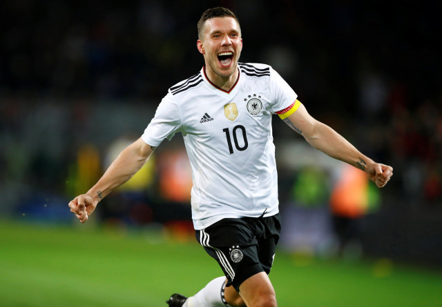 germany 039 s lukas podolski celebrates scoring his goal against england on march 22 2017 photo reuters germany 039 s lukas podolski celebrates scoring his goal against england on march 22 2017 photo reuters