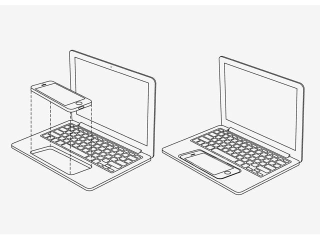 apple s application points towards an accessory that looks like a traditional clamshell laptop with an iphone sized slot at a place where usually touchpad is located photo courtesy appleinsider apple s application points towards an accessory that looks like a traditional clamshell laptop with an iphone sized slot at a place where usually touchpad is located photo courtesy appleinsider