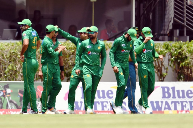 pakistan beat west indies by six wickets in the first t20i photo afp pakistan beat west indies by six wickets in the first t20i photo afp