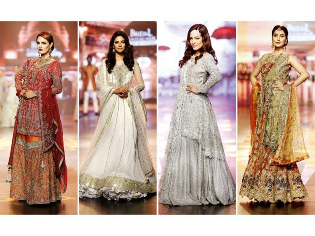 nadia hussain suneeta marshall ayesha omer and areeba habib walked the ramp at the last bridal couture week photo publicity