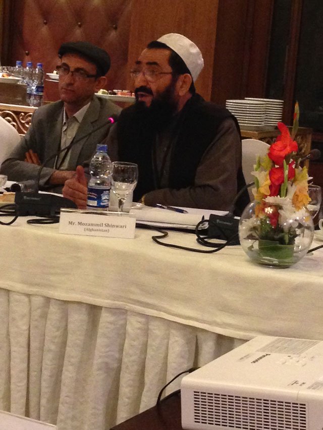 former taliban envoy to the un and pakistan abdul hakim mujahid speaks at opening session on tuesday photo tahir khan