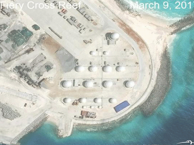 construction is shown on fiery cross reef in the spratly islands the disputed south china sea photo reuters construction is shown on fiery cross reef in the spratly islands the disputed south china sea photo reuters