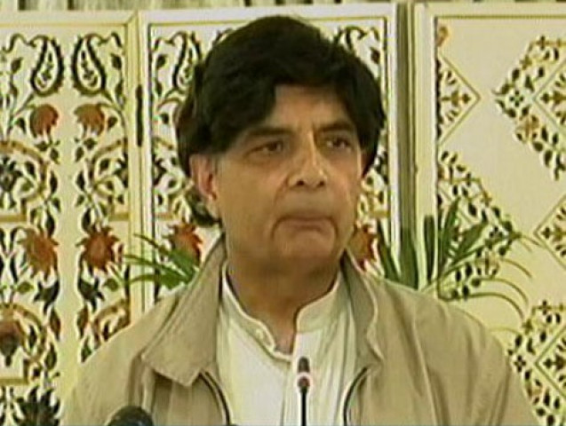 interior minister chaudhry nisar addressing a news conference in islamabad on march 28 2017 express news screen grab interior minister chaudhry nisar addressing a news conference in islamabad on march 28 2017 express news screen grab
