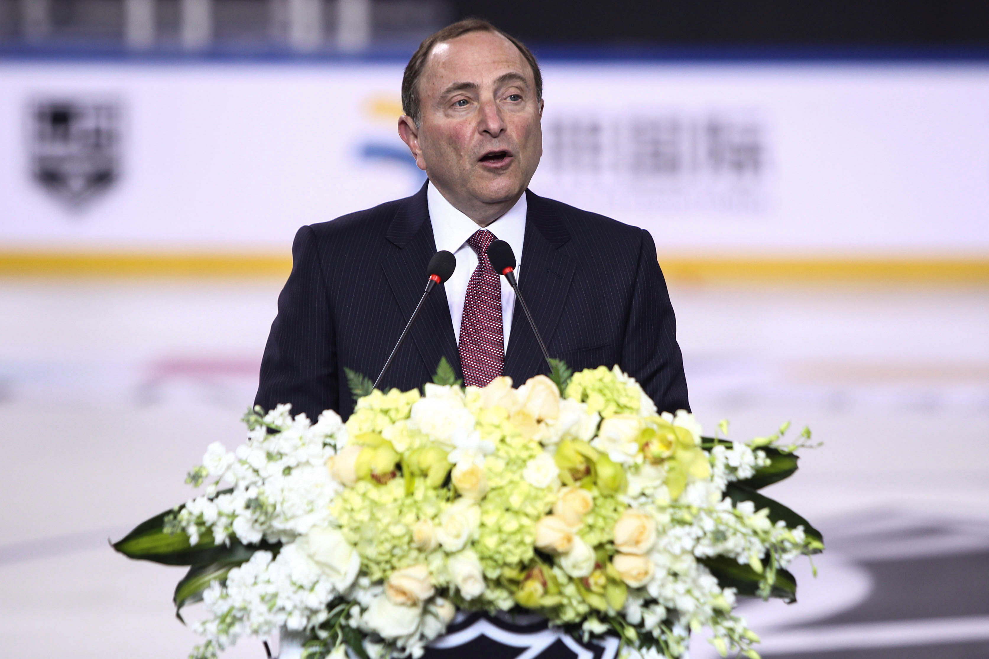 nhl commissioner gary bettman speaks during an event in beijing china photo reuters