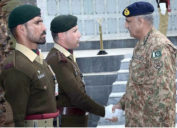 army chief gen qamar bajwa at the baloch regimental centre in abbottabad photo app