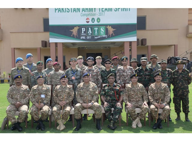 army chief general qamar bajwa with foreign delegates participating in pakistan army team spirit competition at mangla on friday photo ispr army chief general qamar bajwa with foreign delegates participating in pakistan army team spirit competition at mangla on friday photo ispr