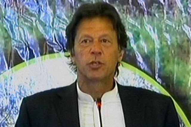 chairman pakistan tehreek e insaf pti imran khan addressing a ceremony in islamabad on april 1 2017 express news screen grab chairman pakistan tehreek e insaf pti imran khan addressing a ceremony in islamabad on april 1 2017 express news screen grab